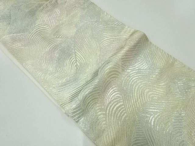 リサイクル　川島織物製　波模様織出し袋帯